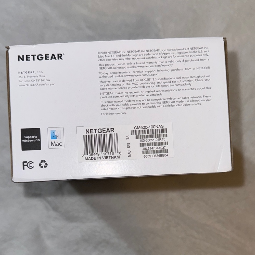 Netgear Black Wireless Router CM500 High Speed Cable Modem - Picture 6 of 10